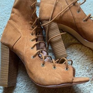 Caramel Tan lace boots